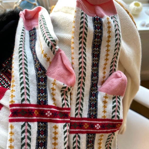 NWT Hanna Andersson Girls Fair Isle Sweater Jacket Fur Collar Scandinavian - Picture 11 of 13